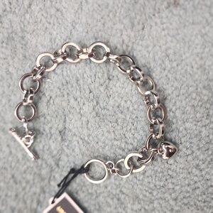 Vintage Juicy Couture Silver bracelet with rhinestone on heart